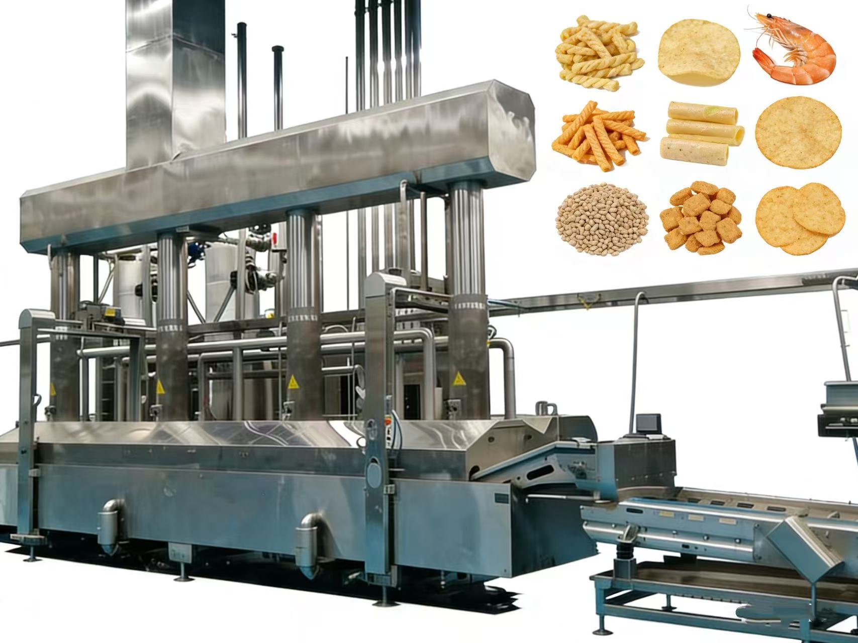 Snack Corn Chips Continuous Frying Machine
