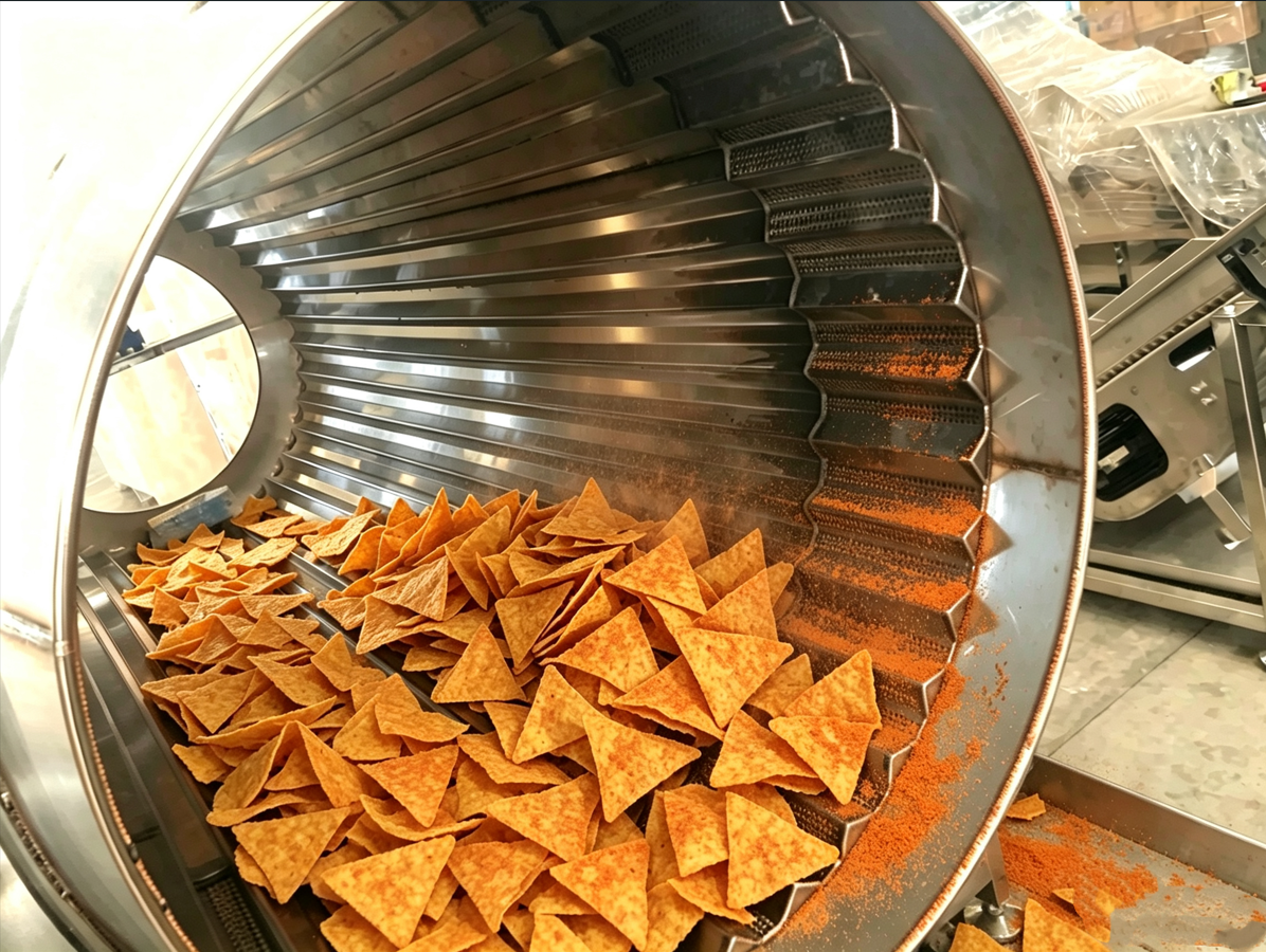 Oil Dry Seasoning System for Tortilla Chips – Light Oil, Uniform Flavor Coating Solution